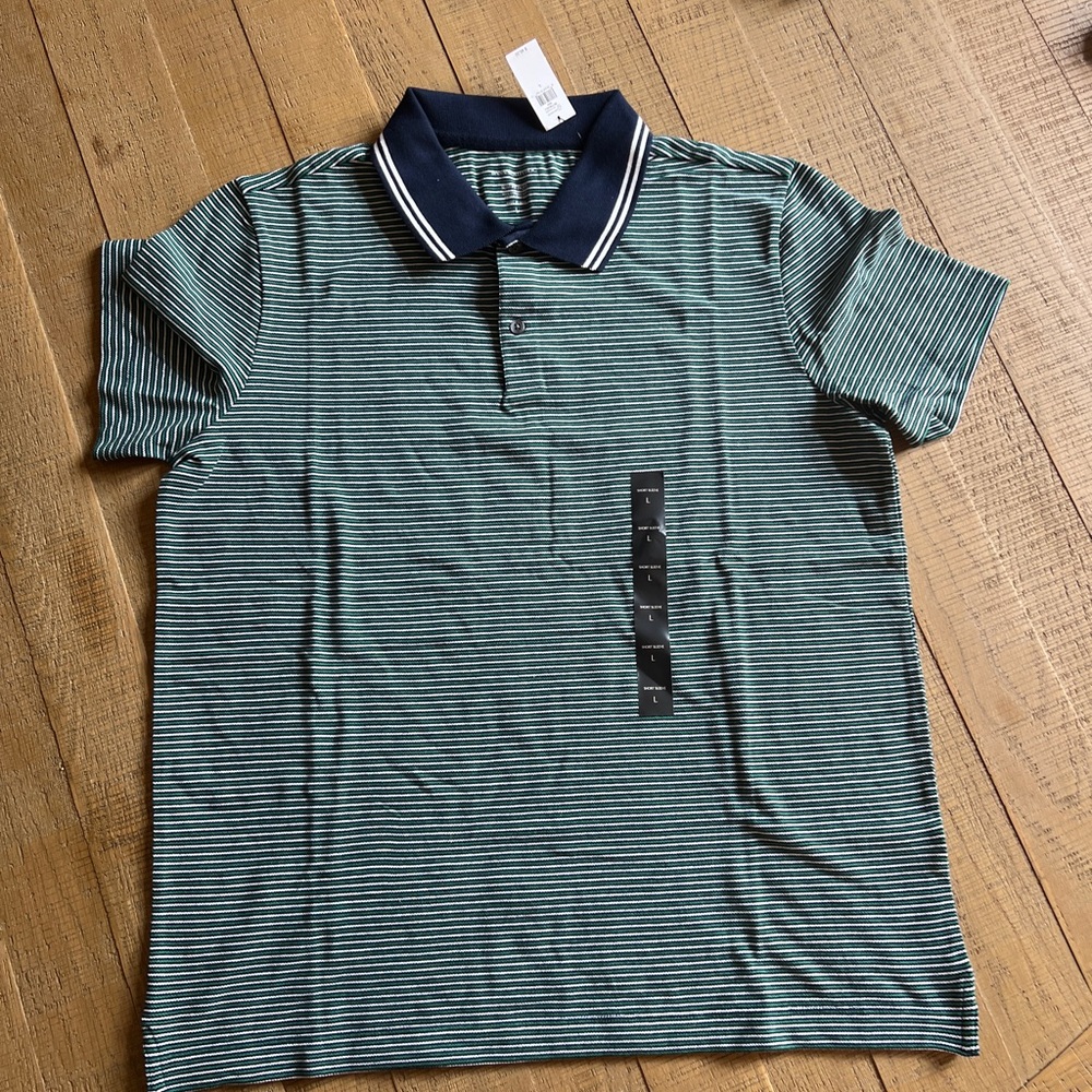 Banana Republic Green and Blue Polo Shirt